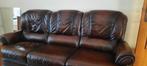 Lederen salon, Huis en Inrichting, Zetels | Zetels, Ophalen, Gebruikt, Vierpersoons of meer