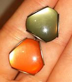 manchetknopen vintage katoog groen en oranje '70, Handtassen en Accessoires, Manchetknopen, Ophalen of Verzenden, Nieuw