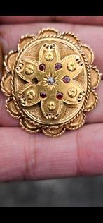 Broche en or 21.6k 1diamant et 5rubis tout est authentique!, Bijoux, Sacs & Beauté, Broches, Enlèvement, Or, Or