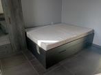 Bed "Brimnes" van Ikea + lattenbodems + matras, Huis en Inrichting, Slaapkamer | Bedden, Ophalen, Gebruikt, Tweepersoons, 160 cm