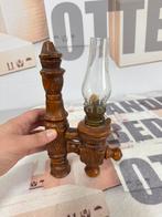 Antiek 1980 vintage wandlamp olielamp stormlamp lantaarn, Ophalen of Verzenden