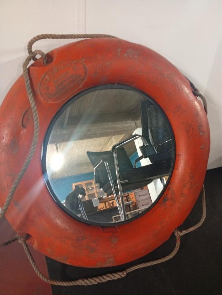 Vintage maritieme reddingsboei spiegel – originele SOLAS li, Antiek en Kunst, Antiek | Spiegels, Rond, Ophalen