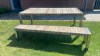 Hout tafel en bank, Tuin en Terras, Ophalen of Verzenden, Zo goed als nieuw, Hout