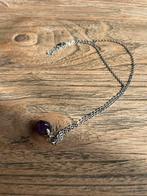 Collier améthyste unisexe en acier inoxydable, Autres matériaux, Envoi, Avec pendentif, Violet