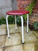 Tabouret vintage en métal et bois, Enlèvement ou Envoi