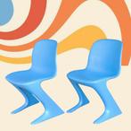 Retro space age Z-stoelen (set van 2), Ophalen, Twee, Blauw, Zo goed als nieuw