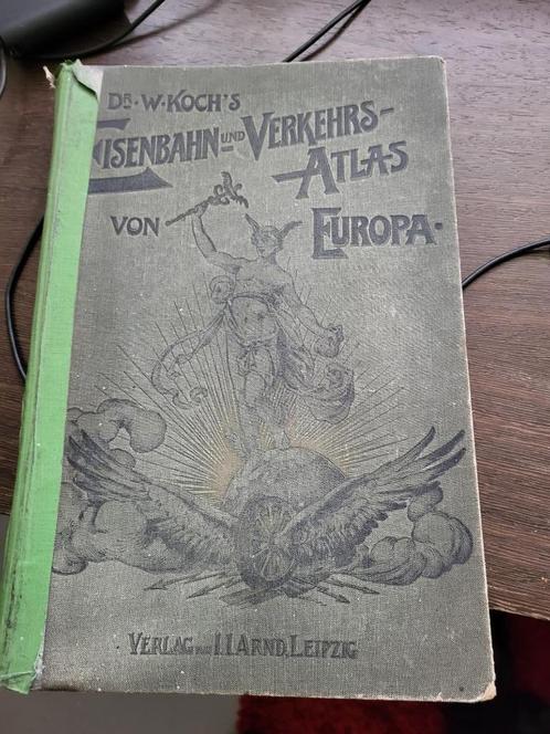 Dr. W.Koch's Eisenban und Verkehrsatlas von Europa 1905, Antiquités & Art, Antiquités | Livres & Manuscrits, Enlèvement ou Envoi