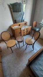 Set stoelen en kruk uit rotan, Huis en Inrichting, Ophalen, Riet of Rotan, Gebruikt, Twee