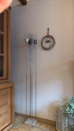 Sculpture décorative en métal bougeoirs (socle en pierre), Enlèvement, Comme neuf, Verre