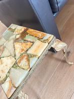 Prachtig Onyx vintage bijzettafel, marmer/messing, Antiek en Kunst, Ophalen