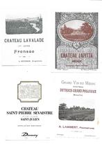 Lot van 4 oude wijnetiketten Gr. Cru Classes, Verzamelen, Wijnen, Ophalen of Verzenden, Zo goed als nieuw, Frankrijk, Rode wijn