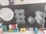 Glazen en glazen borden alles samen 100stuks, Huis en Inrichting, Ophalen, Zo goed als nieuw, Glas, Glas of Glazen
