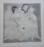JOZEF W. CORNELIS / EENHEID / ZW-W ETS / 45x43cm / KADER SIG, Antiek en Kunst, Ophalen of Verzenden