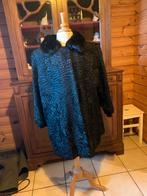 3/4 Astrakan Breitschwanz zwarte jas - echte nertskraag, Ophalen, Zwart, Maat 42/44 (L), Zo goed als nieuw