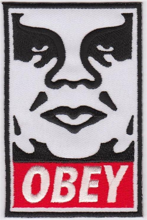 Obey stoffen opstrijk patch embleem, Collections, Marques & Objets publicitaires, Neuf, Envoi