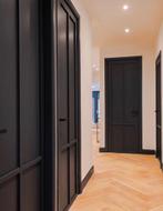 Zwarte binnendeur paneeldeur in stomp zonder glas, Bricolage & Construction, Fenêtres & Moustiquaires, 200 à 215 cm, Bois, 80 à 100 cm