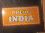 Emaille reclamebord:  Pneus India (Dunlop), Verzamelen, Ophalen, Gebruikt, Reclamebord