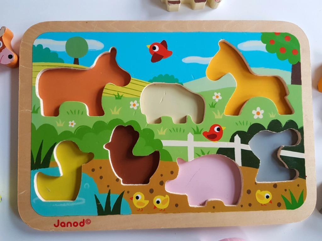 Encastrement 6 pièces en bois : Chunky Puzzle Forêt - Jeux et jouets Janod  - Avenue des Jeux
