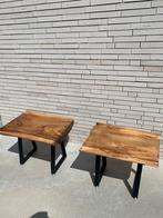 Salontafel - bijzettafel suarwood met stalen onderstel, Huis en Inrichting, Tafels | Bijzettafels, Ophalen, Nieuw, 55 tot 75 cm