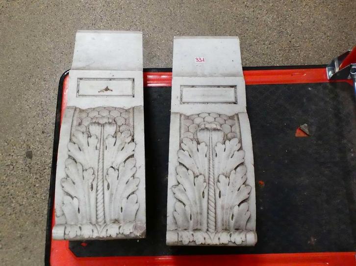 Sculptuur Paar antieke marmeren kraaien 1840, Antiek en Kunst, Antiek | Overige Antiek, Ophalen of Verzenden