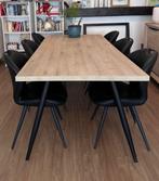 Set tafel + 6 stoelen GOVA, 200 cm of meer, 50 tot 100 cm, Landelijk, Rechthoekig