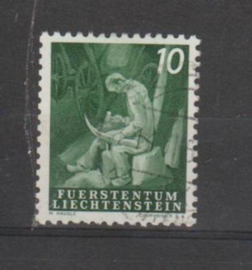 Liechtenstein 1951 Het scherpen van de zeis 10R gestempeld, Postzegels en Munten, Postzegels | Europa | Overig, Gestempeld, Overige landen