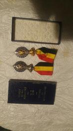 Vintage 2 medailles travail et progres or et argent signé, Goud, Ophalen of Verzenden