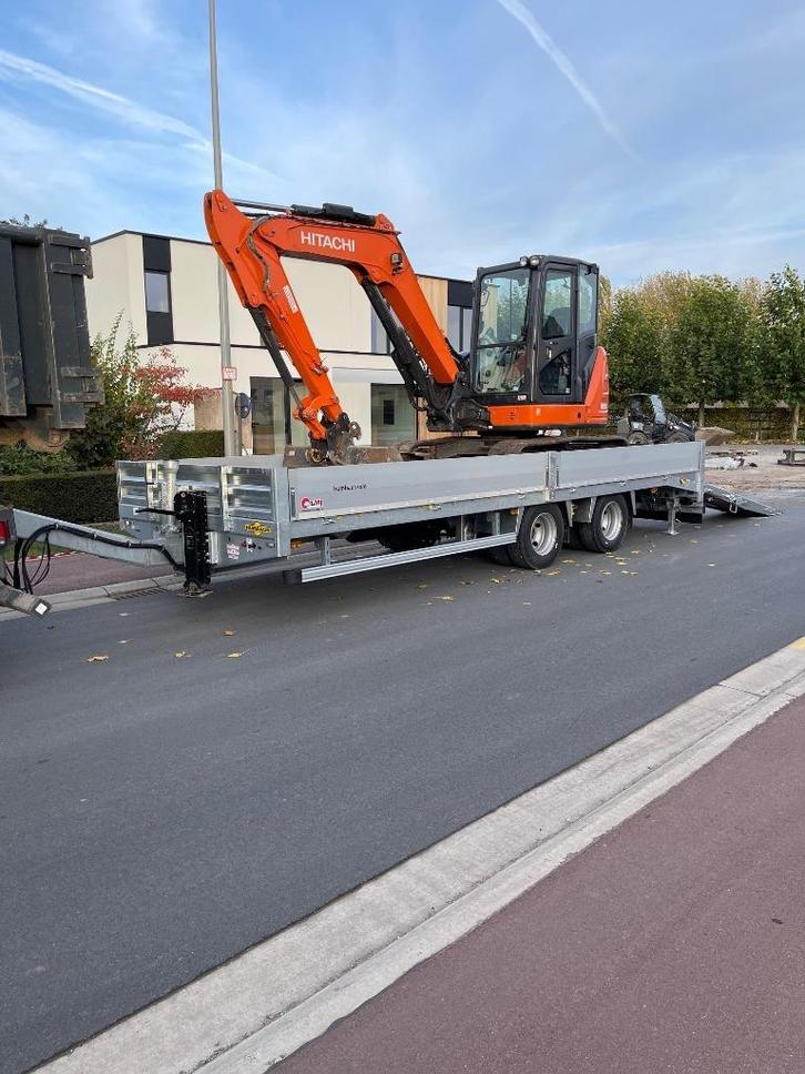middenas Aanhangwagen dieplader wipkar 19Ton, Zakelijke goederen, Machines en Bouw | Transport, Ophalen