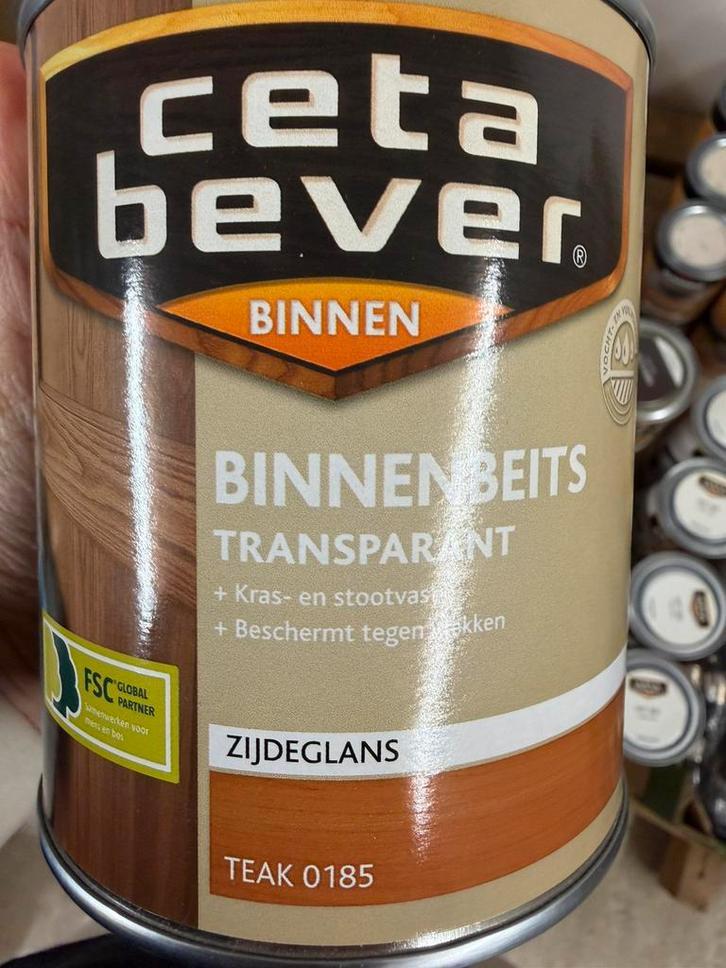 Cetabever transparante beits teakkleurig 0,75liter, Hobby & Loisirs créatifs, Peinture, Neuf, Peinture acrylique, Enlèvement ou Envoi