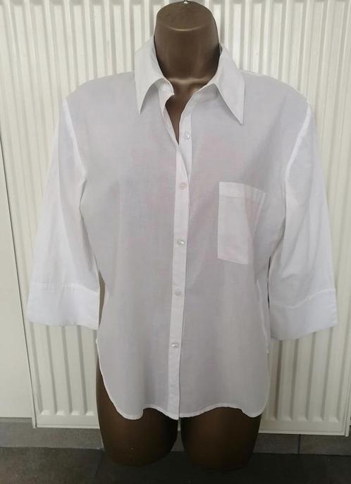 Luchtig Wit Zomerbloesje met 3/4 Mouwen - Maat 38, Kleding | Dames, Blouses en Tunieken, Zo goed als nieuw, Maat 38/40 (M), Wit
