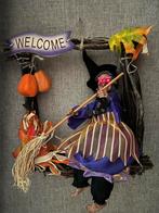 Geanimeerde Halloween-krans, gloeiende lachende heks, Hobby en Vrije tijd, Ophalen, Zo goed als nieuw, Feestartikel