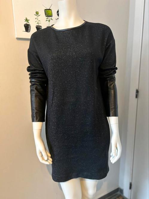 Zwarte jurk van twee materialen, maat 2 of M-L, Kleding | Dames, Jurken