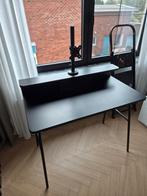 Bureau zwart met monitor stand, Huis en Inrichting, Ophalen, Gebruikt, 100 tot 150 cm, Minder dan 100 cm