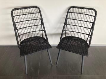 Set van 2 nieuwe terrasstoelen in anthraciet kleur beschikbaar voor biedingen
