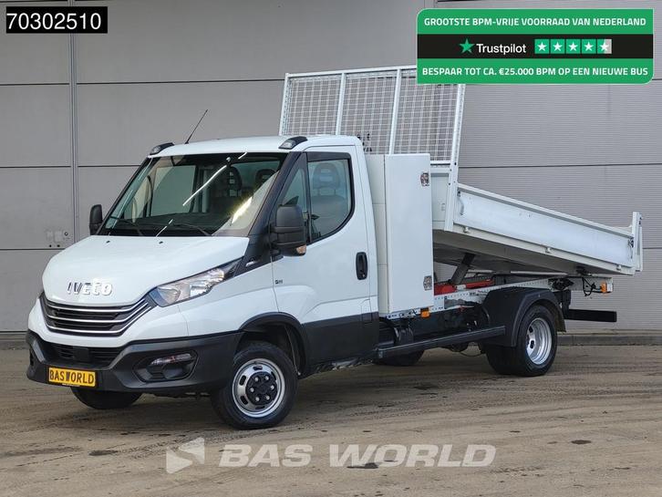 Iveco Daily 35C14 Automaat Kipper met Kist Dubbellucht 3,5t, Auto's, Bestelwagens en Lichte vracht, Bedrijf, Te koop, Airconditioning