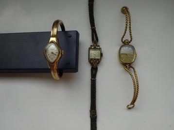 3 vintage mechanische dameshorloges,jaren 40/70 Swiss Made. beschikbaar voor biedingen