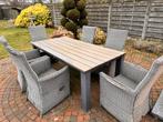Tuinset: Tafel en 6 stoelen., Tuin en Terras, Ophalen, Kunststof, Gebruikt, 6 zitplaatsen
