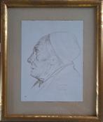 HERMANS Gérard "Oud vrouwtje " 1943 zilverstift, Ophalen of Verzenden