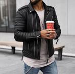 Sportieve Leren Jack. Motorjack. Terminator-Jack Echt Leder., Enlèvement ou Envoi, Neuf, Taille 56/58 (XL), Noir