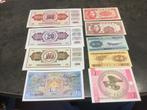 Wereldwijd lot 9 verschillende bankbiljetten FDC, Postzegels en Munten, Ophalen of Verzenden, Bankbiljetten
