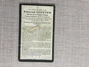 Le soldat Lefevere Moerkerke a tué Ramskapelle pendant la P, Enlèvement ou Envoi, Image pieuse