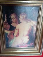 585) Venus voor de spiegel ( Rubens ) 39x47cm incl kader, Antiek en Kunst, Kunst | Schilderijen | Klassiek, Ophalen of Verzenden