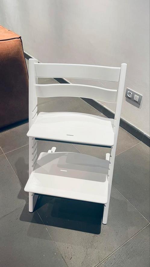 Witte Stokke Tripp Trapp incl. Junior kussens, Kinderen en Baby's, Kinderstoelen, Gebruikt, Meegroeistoel, Ophalen