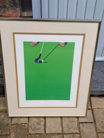 lithographie theme du golf signe beschikbaar voor biedingen