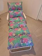 Zeer comfortabele opvouwbare tuinligstoel, Ophalen, Gebruikt, Metaal, Inklapbaar