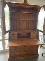Grenen secretaire met bovenkast - Noors - ambachtelijk, Ophalen, Zo goed als nieuw