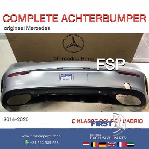 W205 CABRIO COUPÉ AMG ACHTERBUMPER COMPLEET ZILVER GRIJS ORI, Auto-onderdelen, Carrosserie, Bumper, Mercedes-Benz, Achter, Gebruikt