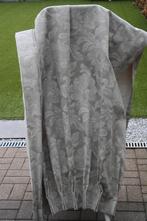 6 delen gevoerd overgordijn in gebloemde lichtgrijze stof, Gebruikt, 200 cm of meer, 150 tot 200 cm, Ophalen of Verzenden