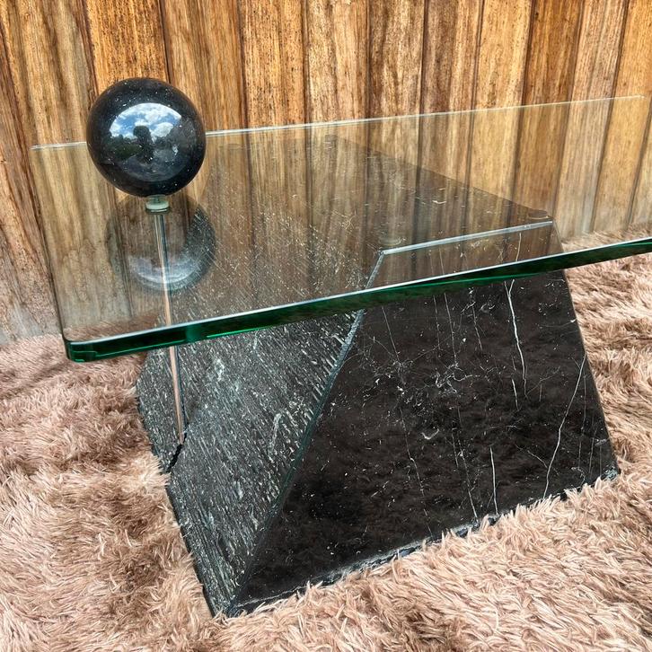 Coffee Table - Nero Marquina - Italian vintage design, Antiek en Kunst, Antiek | Meubels | Tafels, Ophalen