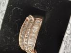 Mooie zilveren ring in rosé kleur met steentjes, Ophalen, Zo goed als nieuw, Zilver, Met strass